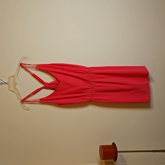 Amanda Uprichard (Revolve) silk coral Racer back dress size Small - Picture 1 of 8